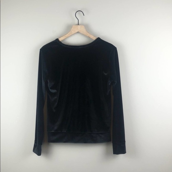 Lazy Sundays Black Velvet Knot Front Top (S) - Picture 5 of 6